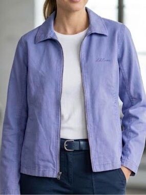 L.L. Bean Jacket Women's Blue 100% Cotton Vintage Utility